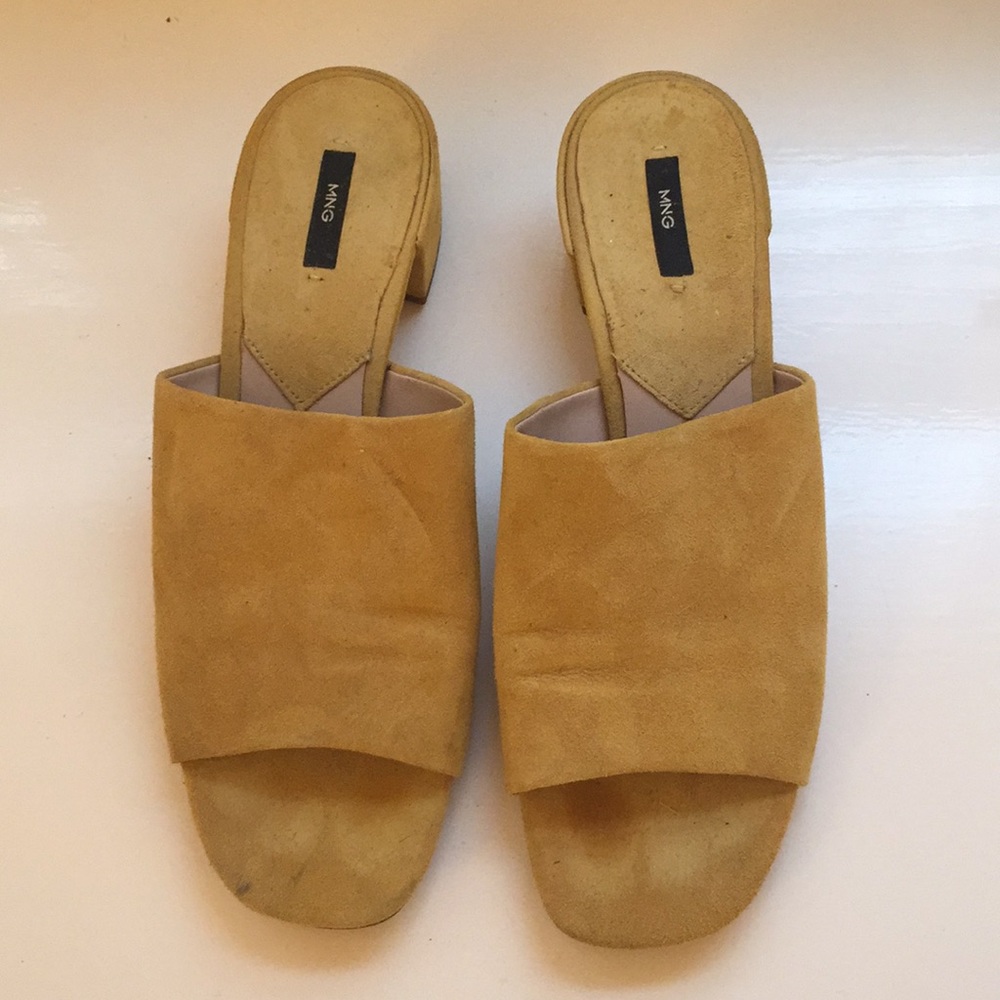 Yellow Mango Mules (size 38)